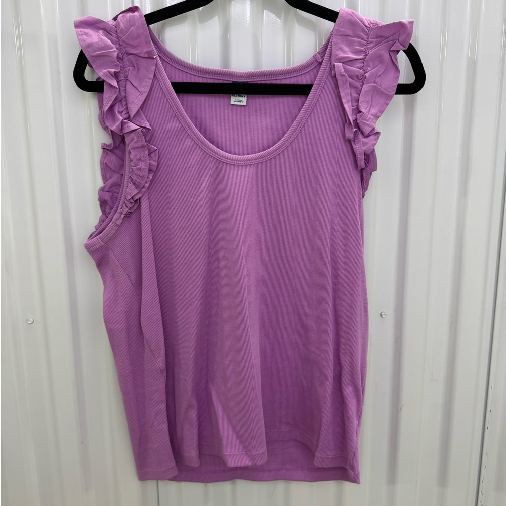 Old Navy Lavender Ruffle Sleeve Tank Top - Light Purple